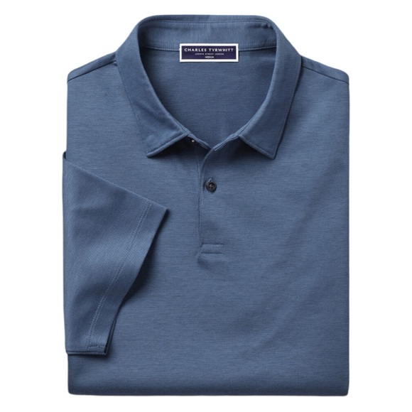 NWT Charles Tyrwhitt Performance Semi Plain Polo in Steel Blue Size XL - Picture 13 of 13
